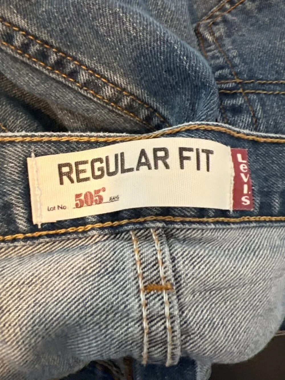 Levis 505 Regular Fit Jeans W42 L29 Blue Denim Mens
